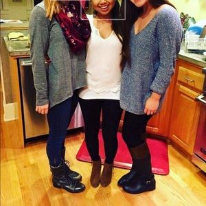 Royal Blue / white oversized v-neck sweater